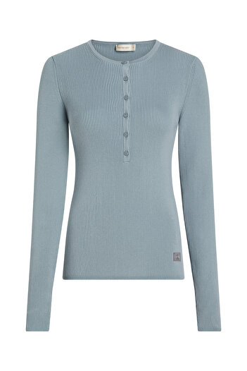 Calvin Klein Pulover Henley cu etichetă țesătă - Potrivire relaxată