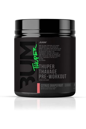 RAW Cbum Thuper Thavage Pre Workout Pre Workout 20 Services Citrus Grapefruit Flavor