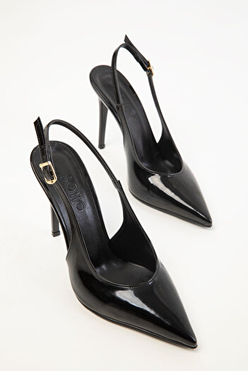 SOHO Black Patent Leather Women's Classic Heeled Shoes 20403