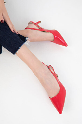 SOHO Red Patent Leather Women's Classic Heeled Shoes 20424