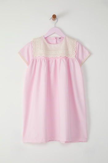 TRENDYOLKIDS Pink Regular Color Block Knitted Dress Tkdss25El00020