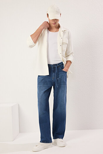 Trendyol Collection Сині мішкуваті джинсові штани TMNSS25JE00002
