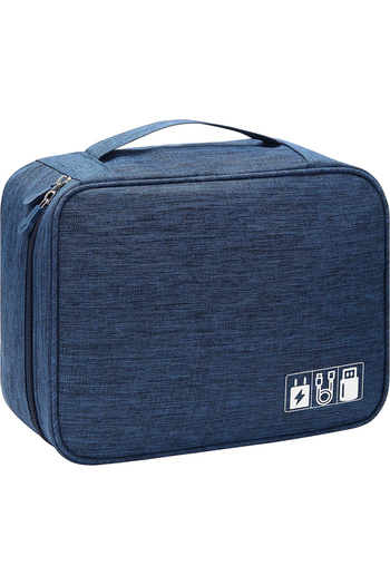 Choice Navy Blue Portable Digital Storage Bag USB Gadget Waterproof Cable Organizer Pouch Electronics Devic