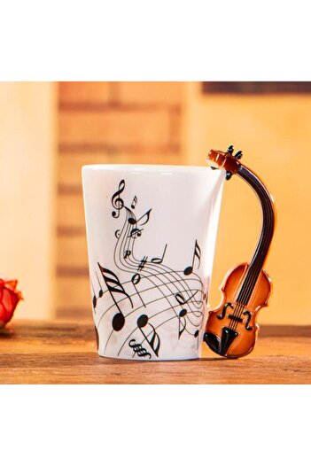 Choice1 240ml Violin 240ml Creative Music Ceramic Mug Guitar Violin Style Cute Coffee Tea Milk Stave Mugs An