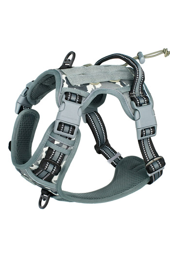 Choice XL Light Grey Tactical Dog Harness, No Pull Dog Harness, Adjustable Breathable MOLLE Dog Vest Harnes