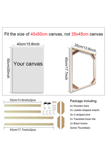 Choice 35x45cm Various Sizes Canvas Frame Wooden Frames Natural Wooden Photo Oil Painting Canvas Diamond Pa