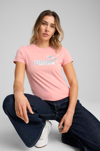 Puma ESS ΜΕΤΑΛΛΙΚΟ Αρ. 1 Logo T Ροζ γυναικείο κοντομάνικο μπλουζάκι