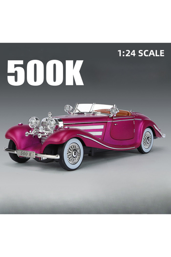 choice2 Purple 1/24 Scale 500K Vintage Car Model Toy Diecasts Alloy Sport Car Toys with Sound and Light Pull