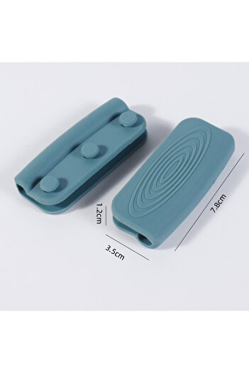 Choice1 Grey blue 1Pair Of Silicone Handles Anti-Scalding Non-Slip SilicOne Pot Handle Cover Heat Insulation