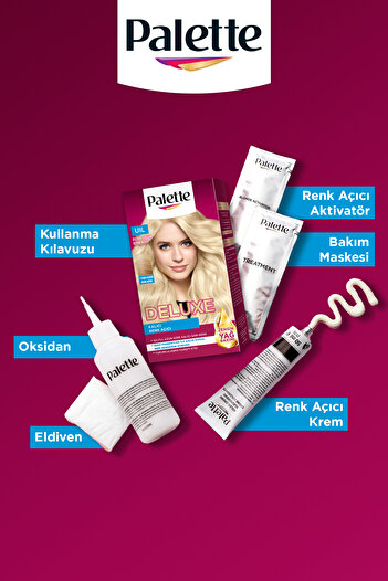 Palette Deluxe Ultra Yoğun Renk Açıcı Turunculaşma Karşıtı Zengin Yağ Bakımı Kit Saç Boyası Bakım Maskesi