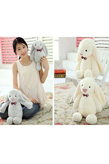 Sole Uyku Arkadaşım Papyonlu Uzun Kulak Bunny Peluş Tavşan 65 Cm