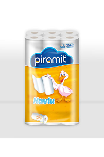 PİRAMİT 2 Ply Paper Towels 12 Pack (Contains 100% Cellulose)