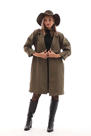 ŞİMAL Women's Double Button Long Trench Coat 255248 -