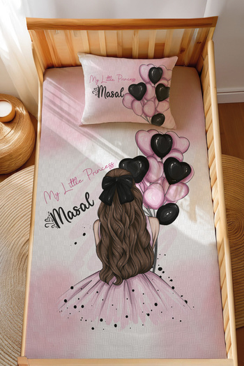 Homamia Cotton Montessori Pique Set Pink Balloons with Jacquard Girl