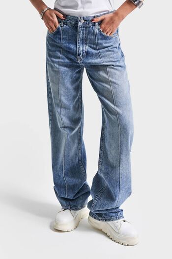 its basic Women's Loos Fit Viscose Denim Jeans V-4S5-32 Inner Length 80cm