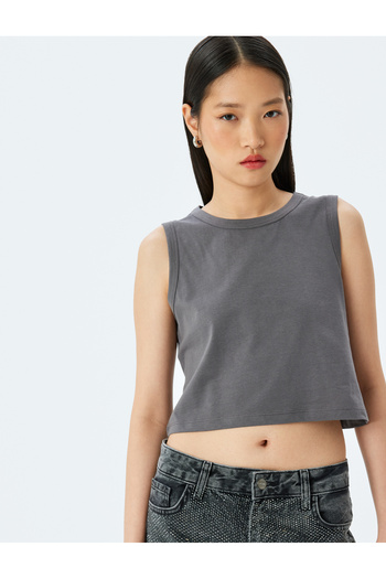 Koton Sleeveless Crop Cotton Basic Women's Tank Top