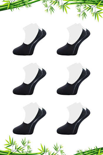 KARDEŞLER ÇORAP Bamboo Men's Ballerina Smoked Socks Seamless Invisible Anti-Slip Heel Silicone Pack of 6