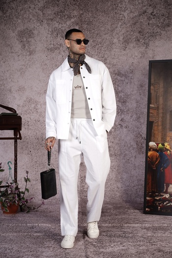 Butik Trend Biz Gabardine Fabric Regular Fit Snap Fastener Jacket and Pants Set