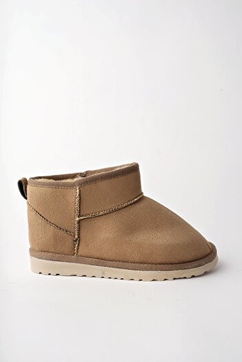 MUGGO SNOW Garantili Unisex Çocuk Kalın Taban İçi Tüylü Günlük Mini Yarım Bot