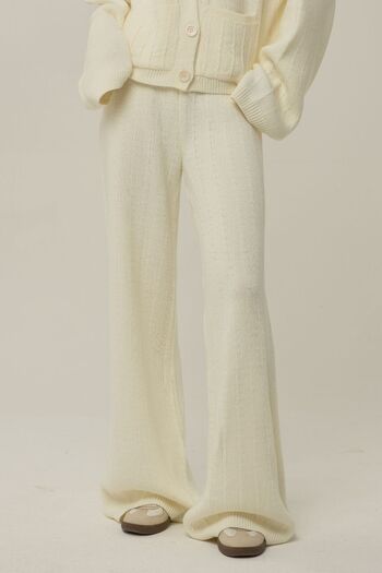 Hiccup Textured Wide Leg Knitwear Trousers
