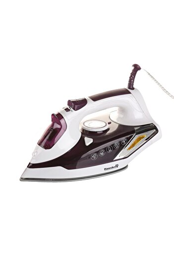 Hausberg Iron HB-7880MV, 2300W, Ceramic coated soleplate, 400ml water tank, White-Purple