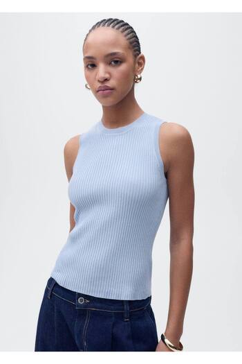 MANGO Woman Knitwear rib blouse