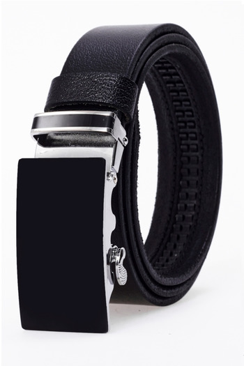 derikem Black Classic Men's Belt - 100% Genuine Buffalo with Buckle and No Holes