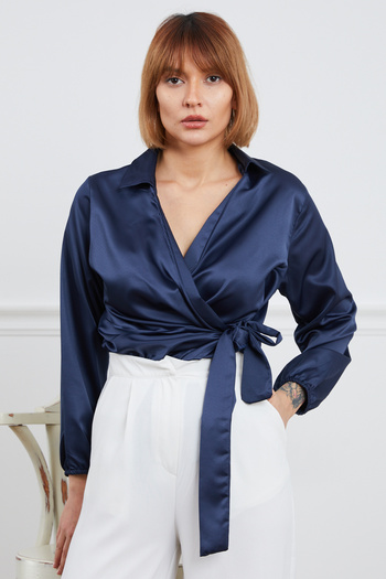 DPARİS Wrap Satin Shirt