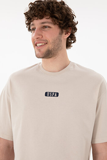 U.S. Polo Assn. Erkek Oversize Fit Bisiklet Yaka Taş Tişört 50305923-VR049