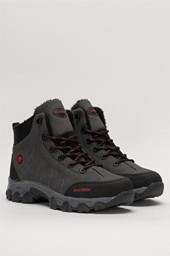 Liger Soğuk Geçirmez Unisex Uzun Outdoor Trekking Bot Ayakkabı Gri