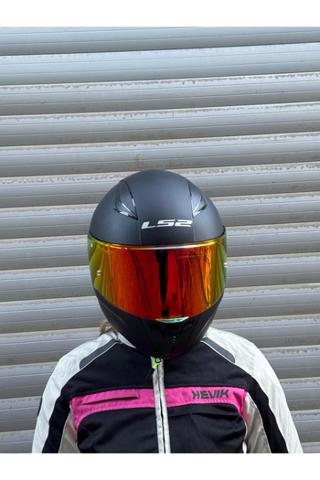 LS2 Rapıd Mat Siyah Kask - KIRMIZI VİZÖR + SPOİLER