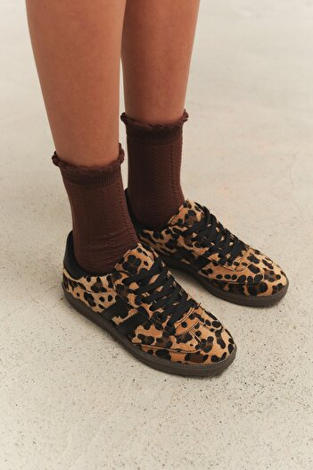 MUGGO LEOPARD Garantat pentru femei, ortopedice, casual, cu șireturi, pantofi sport cu imprimeu leopard