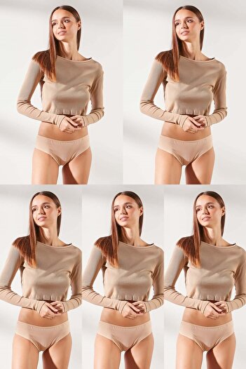 C&City Pack of 5 Brazilian Panties 590 Skin