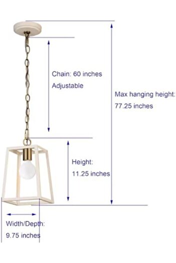 A F N LIGHTING A F N LIGHTINGS White and Gold Mini Pendant Light Square Hanging Ceiling Lamp Vintage Style Pendant