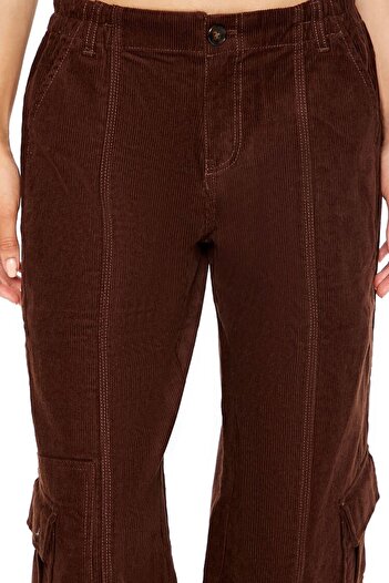 Forever 21 Kadife Wide-Leg Kargo Pantolon