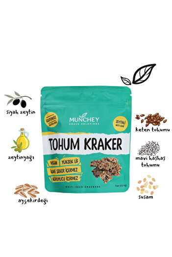 MUNCHEY 12 Pack Seed Crackers with 40 Gr Olives