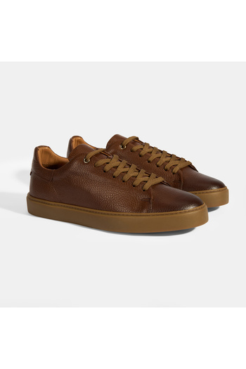 Desa Monikar Tan Men's Leather Laced Casual Shoes