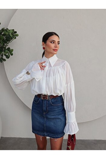 ESRAHELVACI White Gathered Shirt