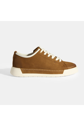 Desa Triyo Tan Men's Lace-Up Leather Casual Shoes