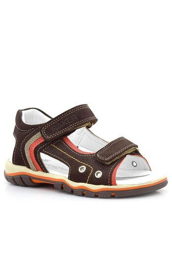Rakerplus Genuine Leather Brown Velcro Boys' Sandals