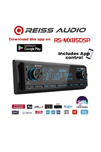 Reiss Audio Rs-mx85dsp dsp işlemcili 3amfi 4v Rca Çıkışlı Profesyonel Oto Teyp rgb Bluetooth-Usb