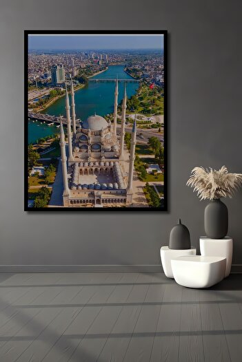 Teona Ahşap Adana Sabancı Merkez Camii ve Manzara Ahşap Dekoratif Dikdörtgen Ev,İşyeri Duvar Tablo