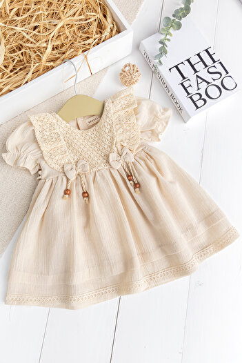 Babymod Victoria Lace Bow 100% Cotton Baby Girl Dress Special Occasion Dress