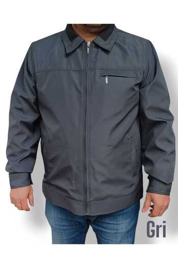 Ünal Giyim Collar Straight Plus Size Seasonal Father's Coat