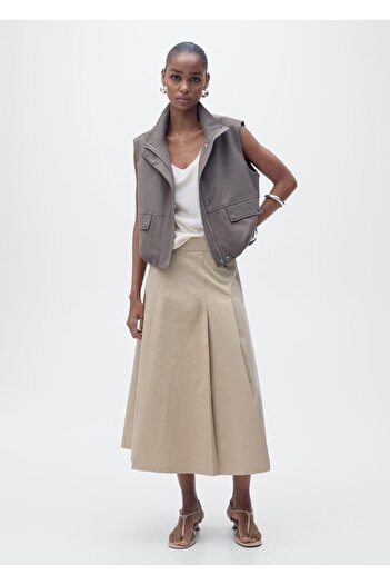 MANGO Woman Linen Blouse with Straps
