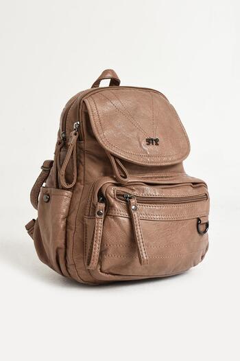 571 Collections Çanta Mink Faux Leather Soft Backpack - Model 571-11-12H