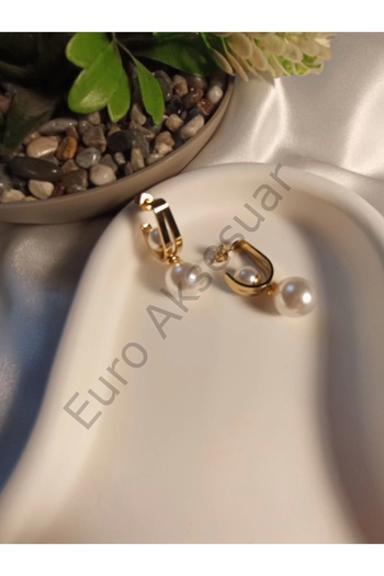 stainless steell Stylish Pearl Detailed Steel Earrings