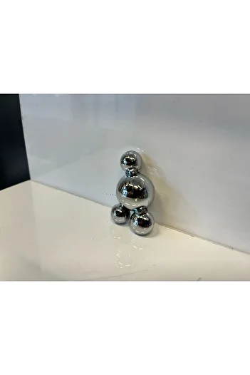 KMS Mâner cu buton din metal Mozart, cromat, pentru ușă dulapului unității TV, mobilier modern pentru sertar, noptieră, cu o singură gaură