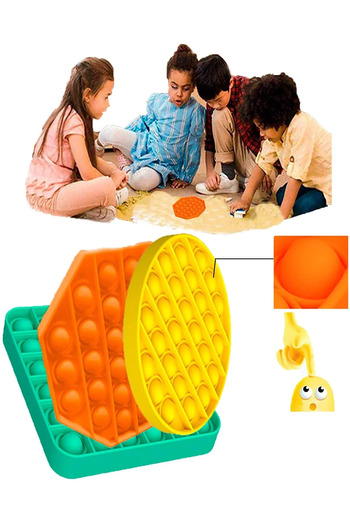 Bundeba 3Pcs Popit Colorful Sensory Fine Motor Skill Development Activity Stress Relief Gift Toy