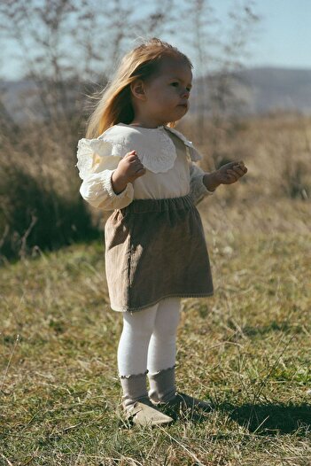 Lalia Emilly Velvet Brown Skirt